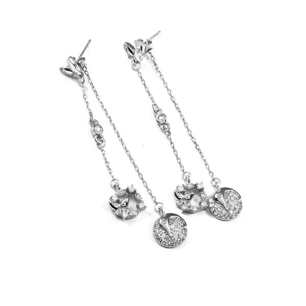 Luxury_Silver_Pave_CZ_Cry_Face_Double_Chain_Drop_Earrings_for_Women
