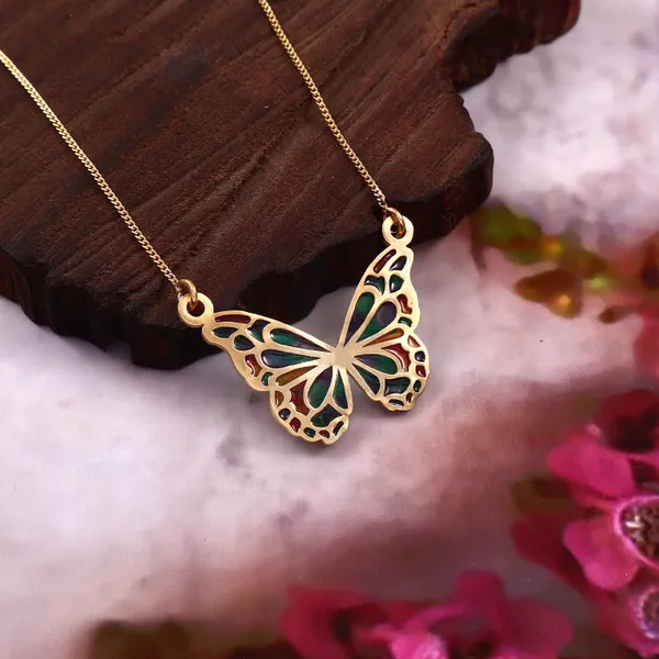 The_Monarch_Meena_Pendant_Gold_Multi-Color_Enamel_Butterfly_Necklace