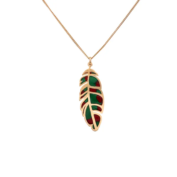 The_Chroma_Leaf_Pendant_Gold_Green_&_Red_Enamel_Leaf_Necklace