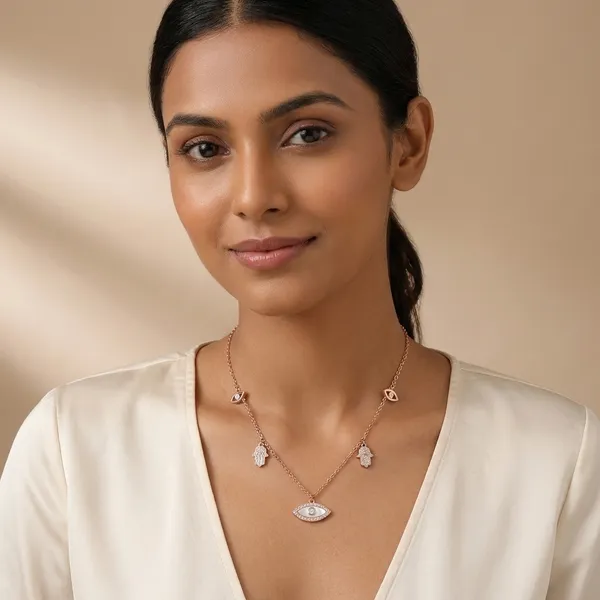 Elegant_Eye_And_Planet_Charm_Pendant_Necklace_Rose_Gold_Tone_For_Women