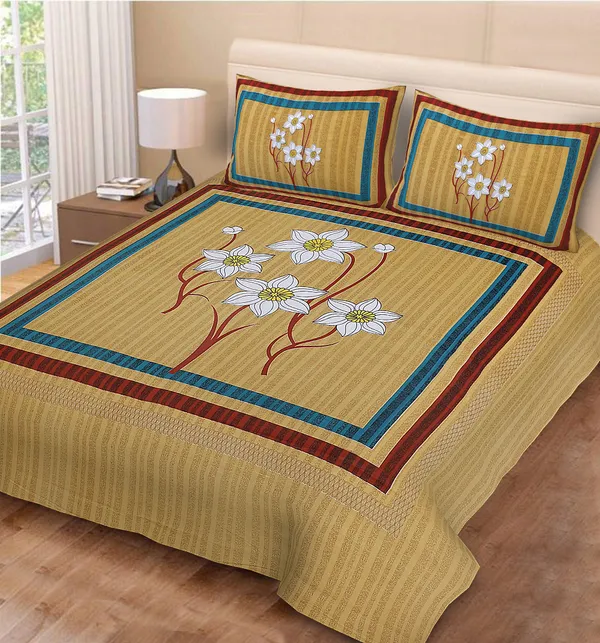 80*90_Inch_Queen_Size,_180_TC,_Premium_Quality_Double_Bed_Bedsheet_With_2_Pillow_Cover(16*24_Inch)