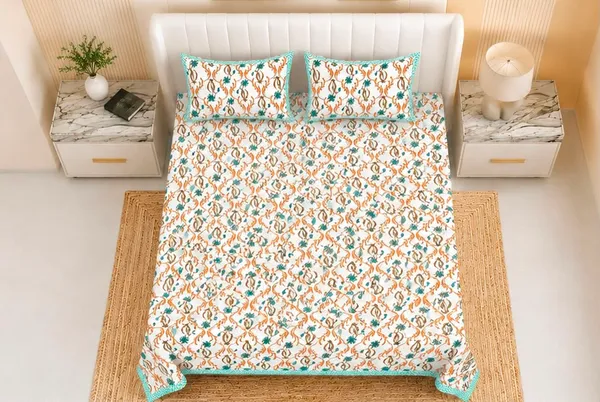 80*90_Inch_Queen_Size,_180_TC,__Premium_Quality_Double_Bed_Bedsheet_With_2_Pillow_Cover(16*24_Inch)