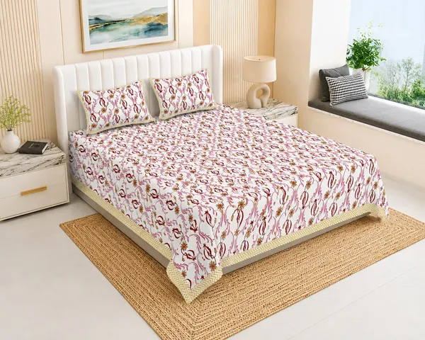 80*90_Inch_Queen_Size,_180_TC,__Premium_Quality_Double_Bed_Bedsheet_With_2_Pillow_Cover(16*24_Inch)