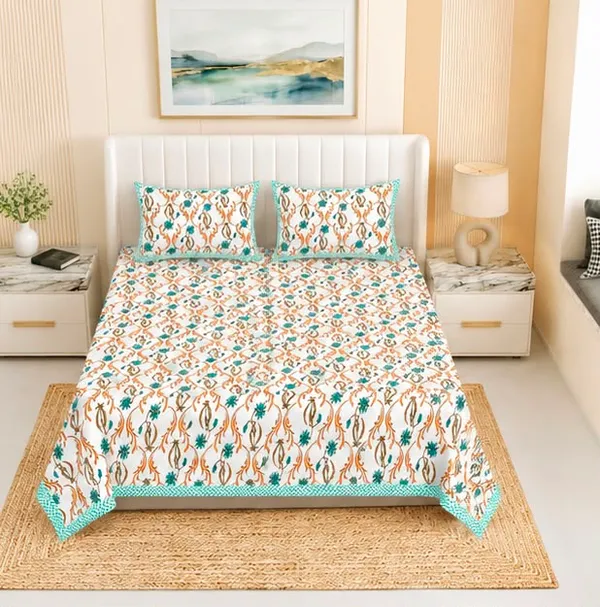 80*90_Inch_Queen_Size,_180_TC,__Premium_Quality_Double_Bed_Bedsheet_With_2_Pillow_Cover(16*24_Inch)