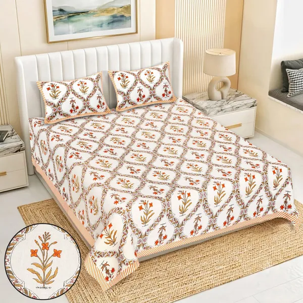 80*90_Inch_Queen_Size,_180_TC,__Premium_Quality_Double_Bed_Bedsheet_With_2_Pillow_Cover(16*24_Inch)
