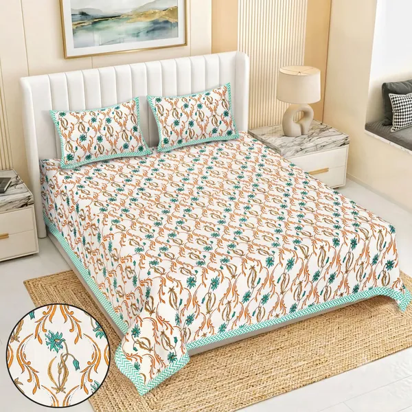 80*90_Inch_Queen_Size,_180_TC,__Premium_Quality_Double_Bed_Bedsheet_With_2_Pillow_Cover(16*24_Inch)