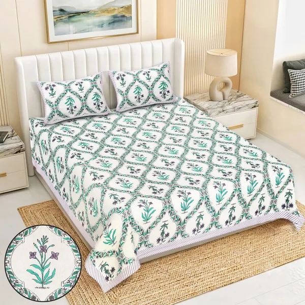 80*90_Inch_Queen_Size,_180_TC,__Premium_Quality_Double_Bed_Bedsheet_With_2_Pillow_Cover(16*24_Inch)