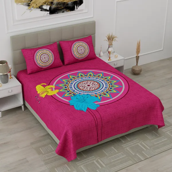 80*90_Inch_Queen_Size,_180_TC,__Premium_Quality_Double_Bed_Bedsheet_With_2_Pillow_Cover(16*24_Inch)