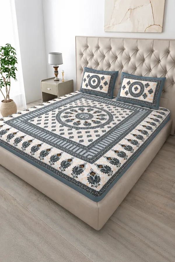 80*90_Inch_Queen_Size,_180_TC,__Premium_Quality_Double_Bed_Bedsheet_With_2_Pillow_Cover(16*24_Inch)