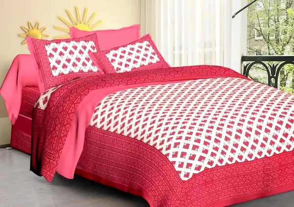 80*90_Inch_Queen_Size,_180_TC,__Premium_Quality_Double_Bed_Bedsheet_With_2_Pillow_Cover(16*24_Inch)