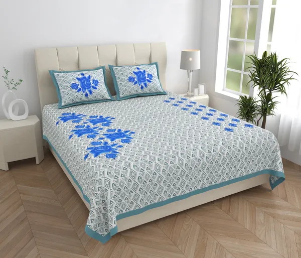 80*90_Inch_Queen_Size,_180_TC,__Premium_Quality_Double_Bed_Bedsheet_With_2_Pillow_Cover(16*24_Inch)
