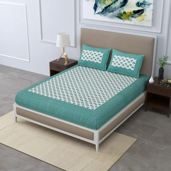 80*90_Inch_Queen_Size,_180_TC,__Premium_Quality_Double_Bed_Bedsheet_With_2_Pillow_Cover(16*24_Inch)