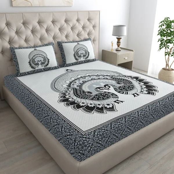 80*90_Inch_Queen_Size,_180_TC,__Premium_Quality_Double_Bed_Bedsheet_With_2_Pillow_Cover(16*24_Inch)