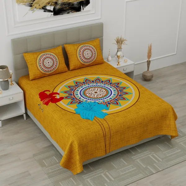 80*90_Inch_Queen_Size,_180_TC,__Premium_Quality_Double_Bed_Bedsheet_With_2_Pillow_Cover(16*24_Inch)
