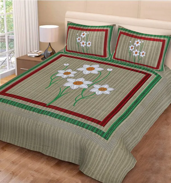 80*90_Inch_Queen_Size,_180_TC,__Premium_Quality_Double_Bed_Bedsheet_With_2_Pillow_Cover(16*24_Inch)