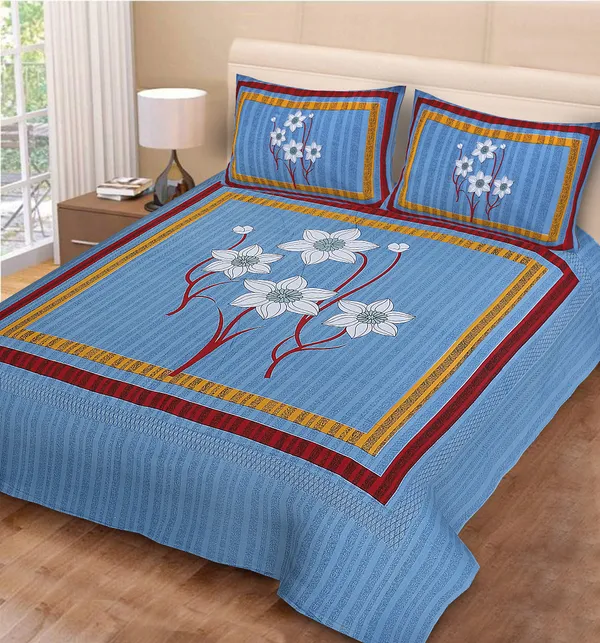 80*90_Inch_Queen_Size,_180_TC,__Premium_Quality_Double_Bed_Bedsheet_With_2_Pillow_Cover(16*24_Inch)