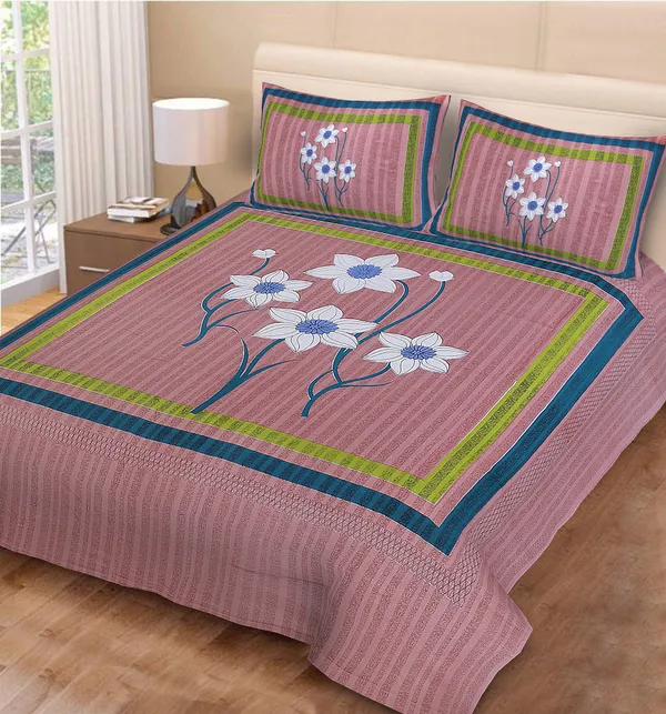 80*90_Inch_Queen_Size,_180_TC,__Premium_Quality_Double_Bed_Bedsheet_With_2_Pillow_Cover(16*24_Inch)