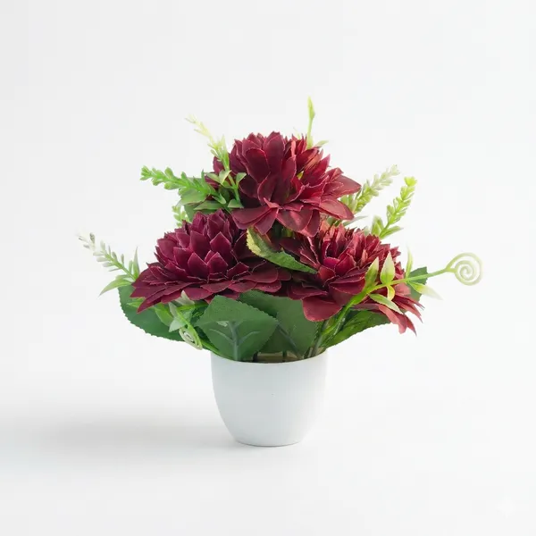 Maroon_Plastic_Home_Flower_Pot