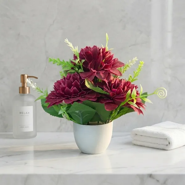 Maroon_Plastic_Home_Flower_Pot
