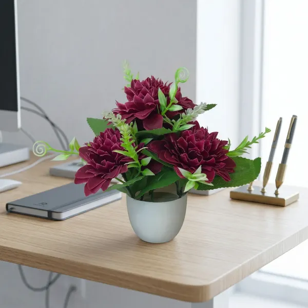Maroon_Plastic_Home_Flower_Pot
