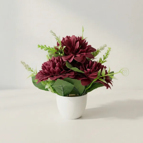 Maroon_Plastic_Home_Flower_Pot