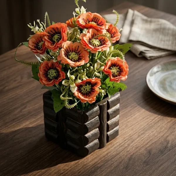 Orange_Wood_Home_Flower_Pot
