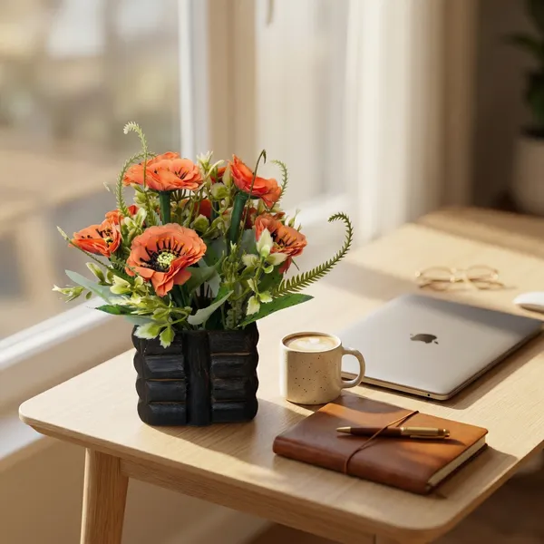 Orange_Wood_Home_Flower_Pot