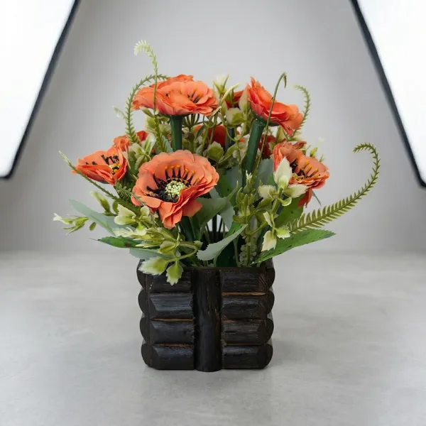 Orange_Wood_Home_Flower_Pot