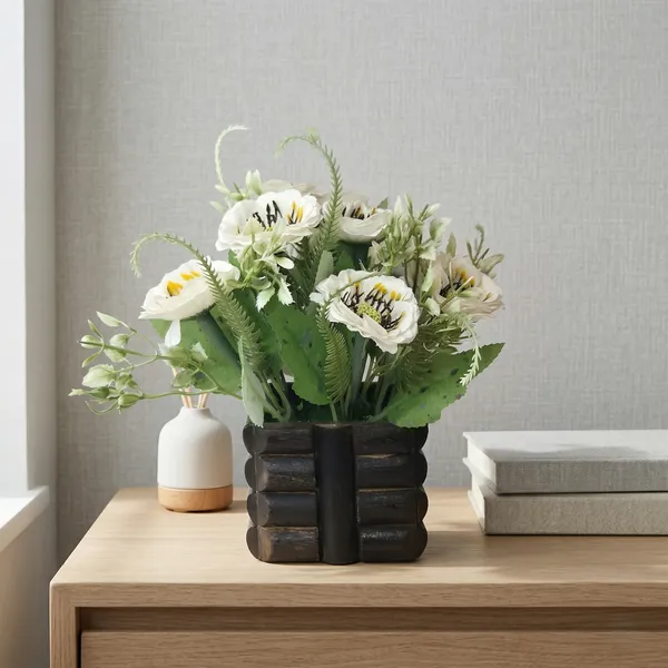 White_Wood_Home_Flower_Pot