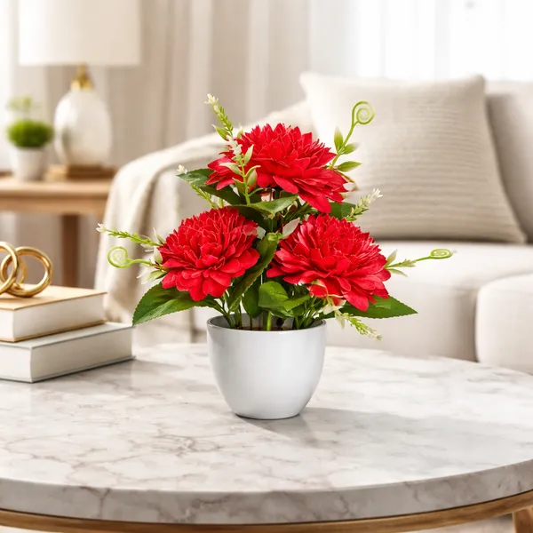 White_Flower_Pot_Dark_Pink