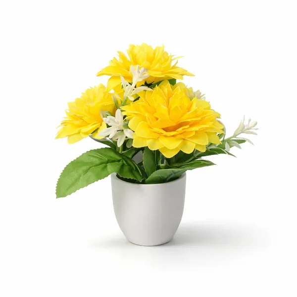 White_Flower_Pot_Yellow