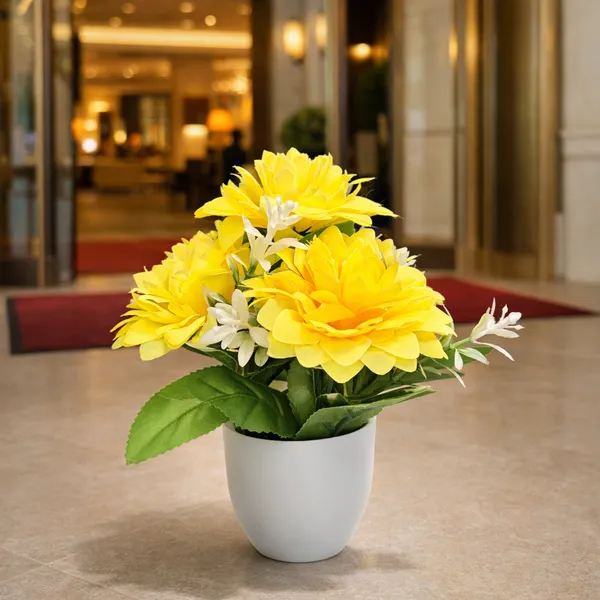 White_Flower_Pot_Yellow
