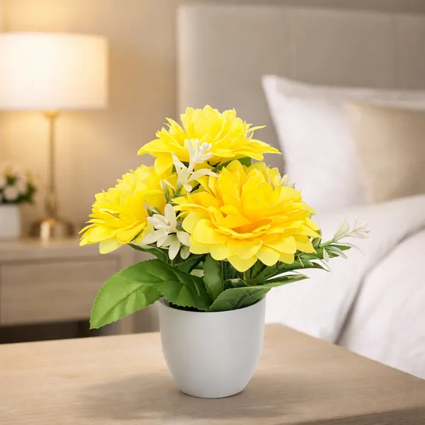 White_Flower_Pot_Yellow