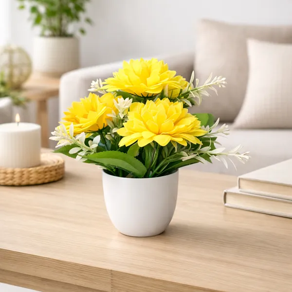 White_Flower_Pot_Yellow