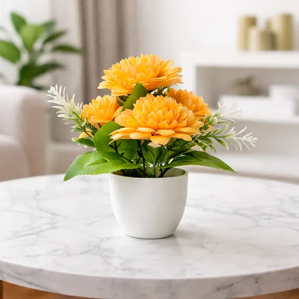 White_Flower_Pot_Orange