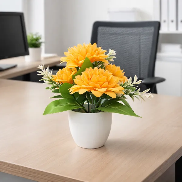 White_Flower_Pot_Orange