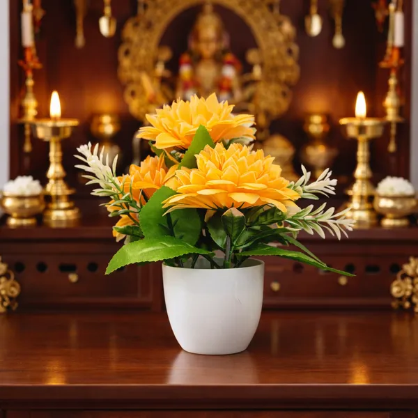White_Flower_Pot_Orange