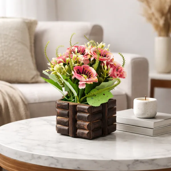 Wodden_Flower_Pot_Dark_pink