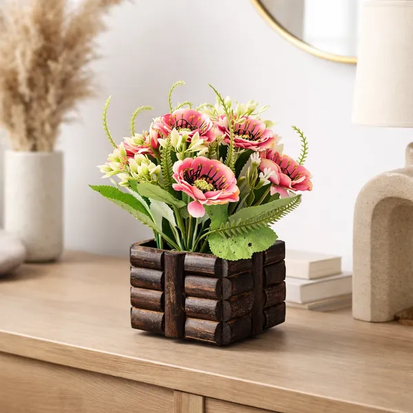 Wodden_Flower_Pot_Dark_pink