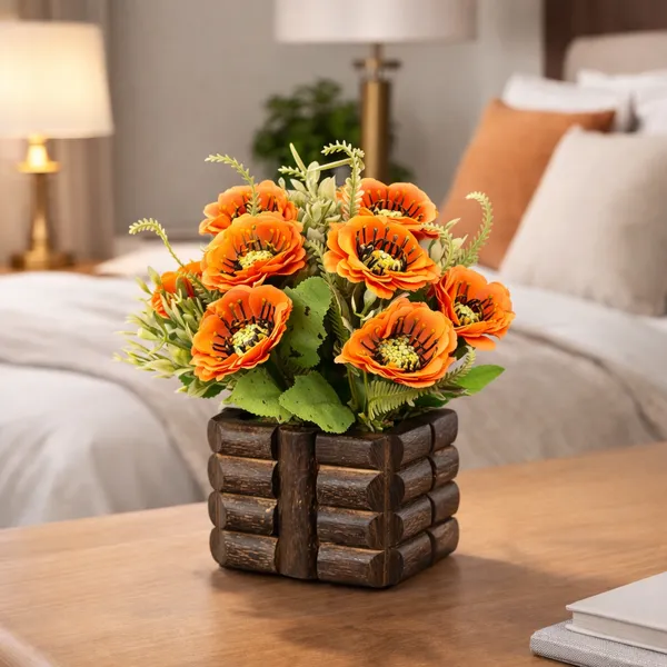 Wodden_Flower_Pot_Orange