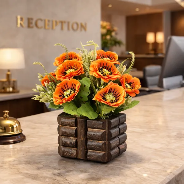 Wodden_Flower_Pot_Orange