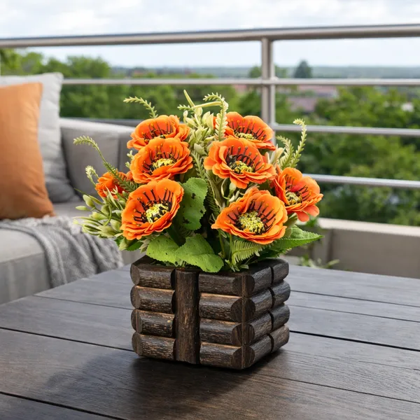 Wodden_Flower_Pot_Orange