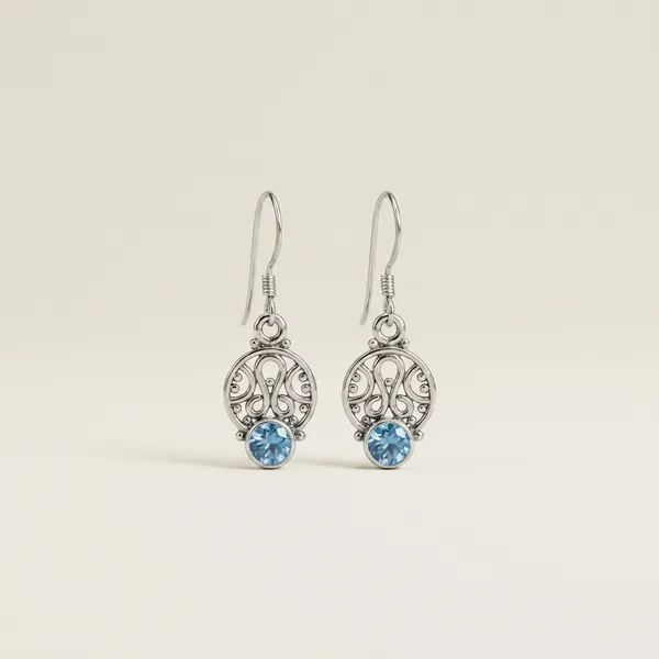 Blue_Topaz_Engraved_Disc_Drop_925_Sterling_Silver_Earrings