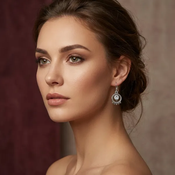 White_Cubic_Zirconia_Circle_Halo_925_Sterling_Silver_Earrings