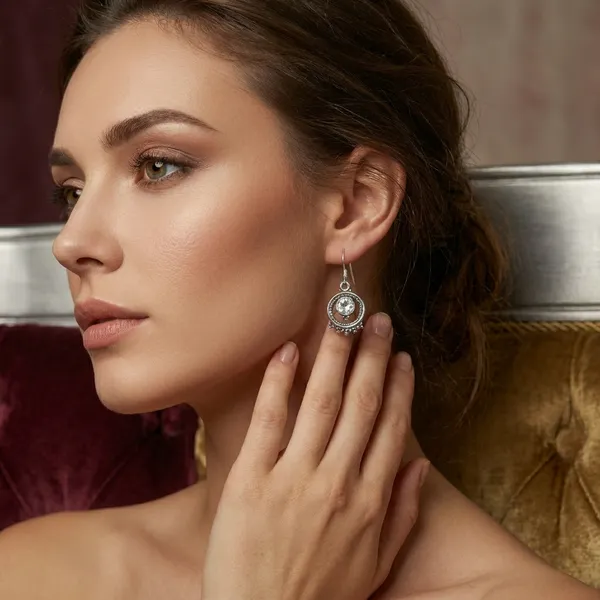 White_Cubic_Zirconia_Circle_Halo_925_Sterling_Silver_Earrings