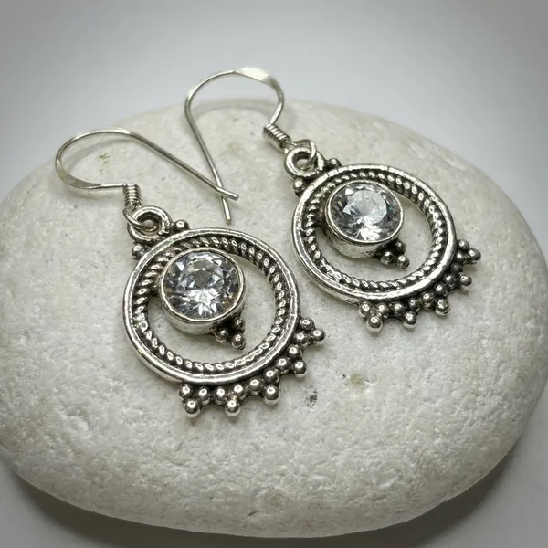 White_Cubic_Zirconia_Circle_Halo_925_Sterling_Silver_Earrings
