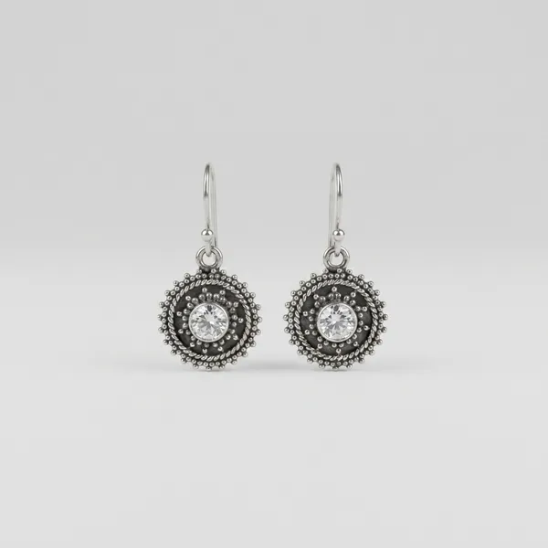 White_Cubic_Zirconia_Granulation_Disc_925_Sterling_Silver_Earrings