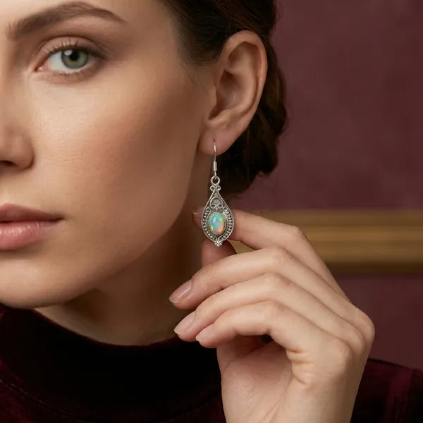 Opal_Teardrop_Scroll_925_Sterling_Silver_Earrings