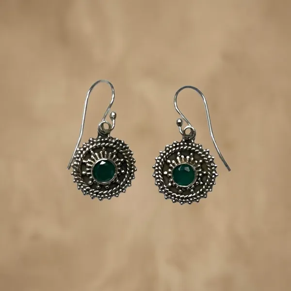 Stone_Granulation_Disc_925_Sterling_Silver_Earrings