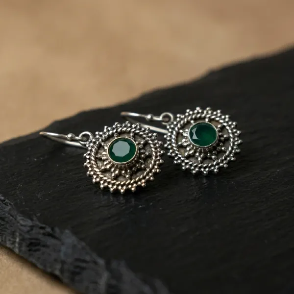 Stone_Granulation_Disc_925_Sterling_Silver_Earrings